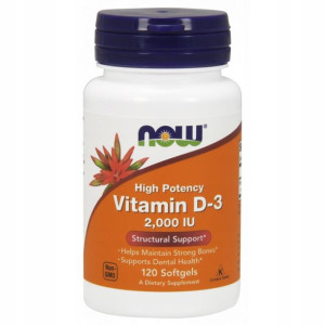Now Foods Witamina D-3 z lanoliny 2000 IU 120 kap