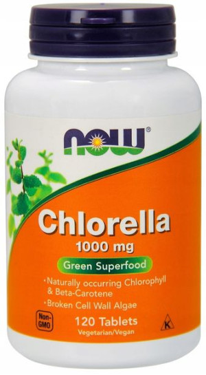 NOW FOODS Chlorella 1000mg 120tab NATURALNA DETOKS