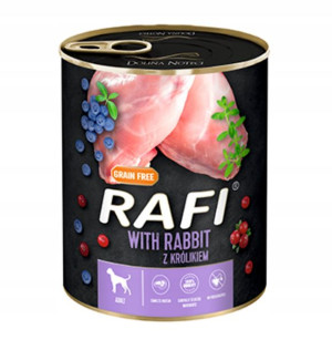 Rafi Mokra karma dla psa królik borówka 400g