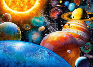 Puzzle 180 elementów Planety i ich księżyce 7+ CASTORLAND