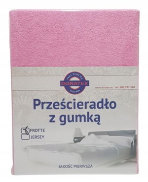 Prześcieradło Z Gumką Frotte Jasny Róż 120x200cm