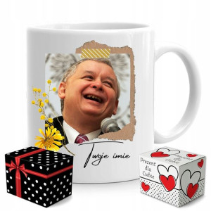 Kubek Prezesa Pis Jarosław Kaczyński Pudełko Imię
