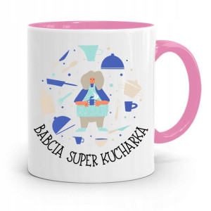 Kubek Różowy Dla Babci Babcia Super Kucharka