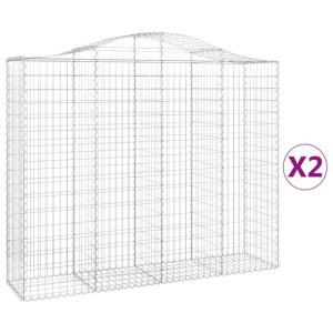Kosze gabionowe, 2 szt, 200x50x160/180 cm, galwanizowane żelazo