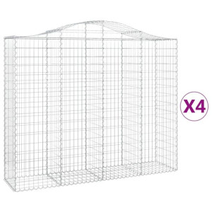 Kosze gabionowe, 4 szt, 200x50x160/180 cm, galwanizowane żelazo