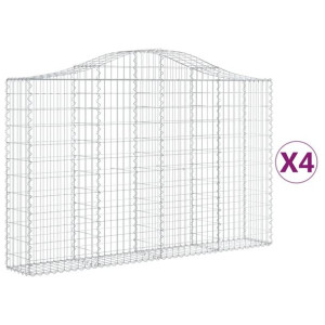 Kosze gabionowe, 4 szt, 200x30x120/140 cm, galwanizowane żelazo