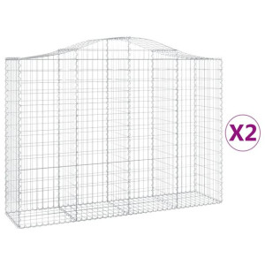 Kosze gabionowe, 2 szt, 200x50x140/160 cm, galwanizowane żelazo