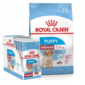 Royal Canin Medium Junior 15kg + saszetki 10x140G