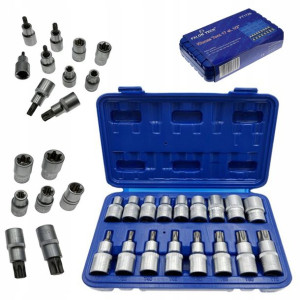 Zestaw Nasadki Nasadek Klucze Bity Torx 1/2 17 El