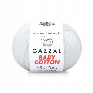Włóczka Gazzal Baby Cotton 3410 - 50g - ecru