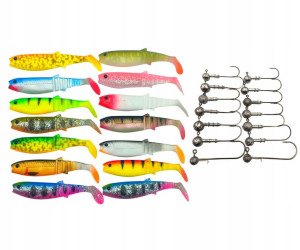 Zestaw 14szt. Savage Cannibal 10cm+główki szczupak