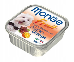 MONGE FRUIT Karma dla psa kaczka i pomarańcza 100g