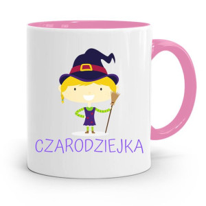 Kubek Różowy Dla Dzieci Córki Czarodziejka +imię