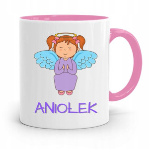 Kubek Różowy Dla Dzieci Córki Mały Aniołek +imię