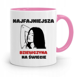 Kubek Różowy Dla Dziewczyny Żony Najfajniejsza