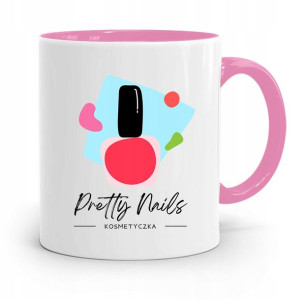 Kubek Różowy Dla Kosmetyczki Pretty Nails Prezent