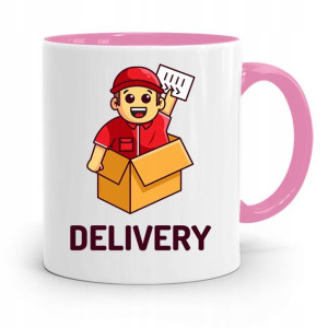 Kubek Różowy Dla Kuriera Express Delivery Man