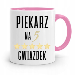Kubek Różowy Dla Piekarza Piekarz Na 5 Gwiazdek