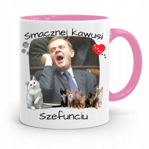 Kubek Różowy Donald Tusk Po Platforma Prezent