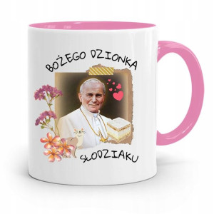 Kubek Różowy Jan Paweł Ii Papież Bożego Dzionka