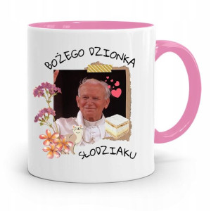 Kubek Różowy Jan Paweł Ii Papież Bożego Dzionka