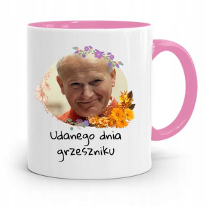 Kubek Różowy Jan Paweł Ii Papież Grzeszniku