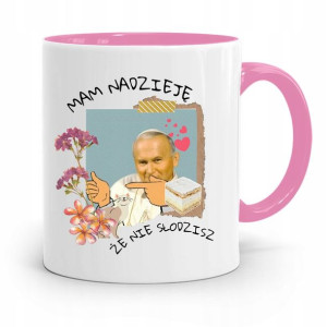 Kubek Różowy Jan Paweł Ii Papież Mam Nadzieję