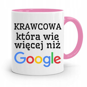Kubek Różowy Krawca Krawcowej Która Wie Więcej Niż