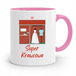 Kubek Różowy Krawca Krawcowej Super Krawcowa