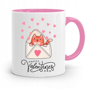 Kubek Różowy Na Walentynki Happy Valentine's Day