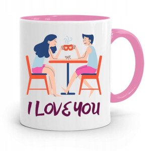 Kubek Różowy Na Walentynki I Love You