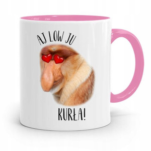 Kubek Różowy Nosacz Janusz Aj Low Ju Kurła!