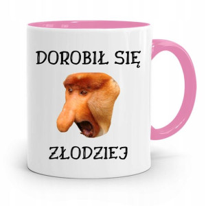 Kubek Różowy Nosacz Janusz Dorobił Się Złodziej