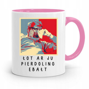 Kubek Różowy Nosacz Janusz Łot Ar Ju Pie**oling