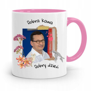 Kubek Różowy Politycy Premier Mateusz Morawiecki