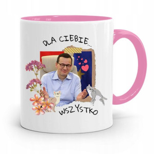 Kubek Różowy Politycy Premier Mateusz Morawiecki