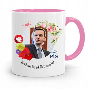 Kubek Różowy Politycy Premier Mateusz Morawiecki
