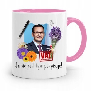 Kubek Różowy Politycy Premier Mateusz Morawiecki