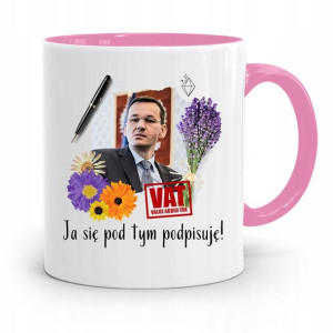 Kubek Różowy Politycy Premier Mateusz Morawiecki