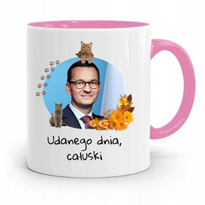 Kubek Różowy Politycy Premier Mateusz Morawiecki