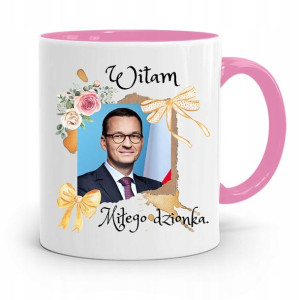 Kubek Różowy Politycy Premier Mateusz Morawiecki
