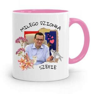 Kubek Różowy Politycy Premier Mateusz Morawiecki