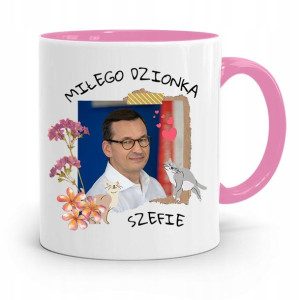 Kubek Różowy Politycy Premier Mateusz Morawiecki