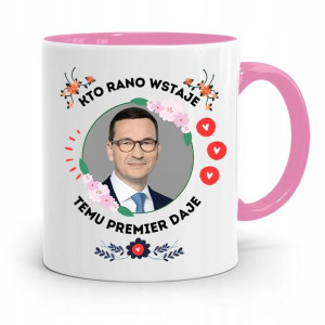 Kubek Różowy Politycy Premier Mateusz Morawiecki