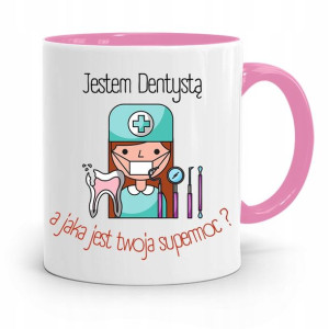 Kubek Różowy Prezent Dentysty Jestem Dentystą