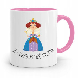 Kubek Różowy Prezent Dla Cioci Jej Wysokość Ciocia