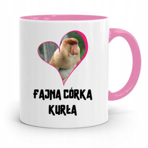 Kubek Różowy Prezent Dla Córki Fajna Córka Kurła