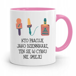 Kubek Różowy Prezent Dla Dziennikarza Reportera