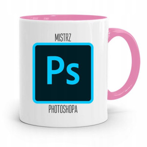 Kubek Różowy Prezent Dla Grafika Mistrz Photoshopa