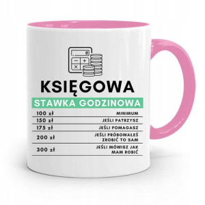 Kubek Różowy Prezent Dla Księgowej Księgowego